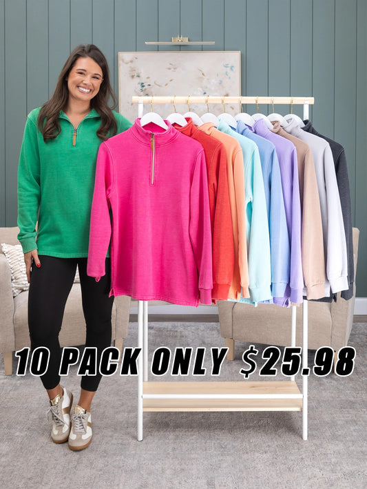 1/4 Zip "Lived - In" Garment Washed Pullover by DD Design | S-5XL